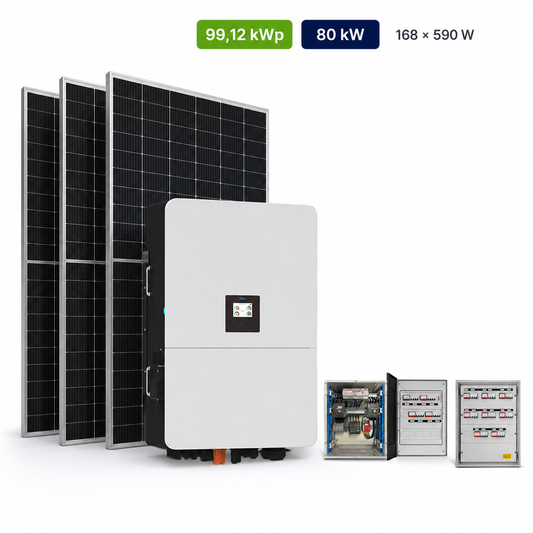 Kit Fotovoltaico Deye 99,12 kWp – Ibrido 80 kW Trifase Commerciale Industriale