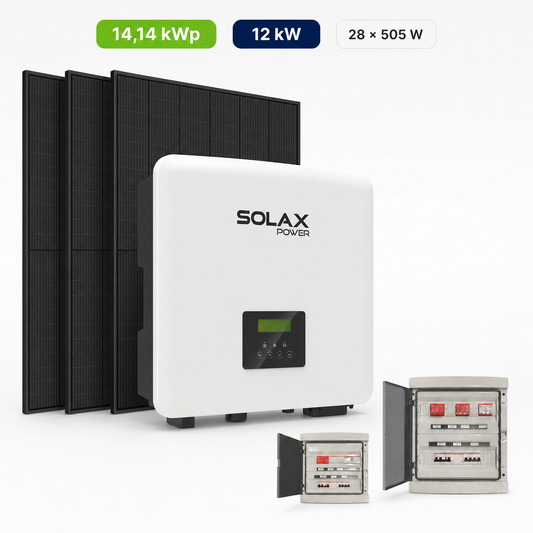 Kit Fotovoltaico SolaX 14,14 kWp – Ibrido 12 kW Trifase Commerciale Industriale