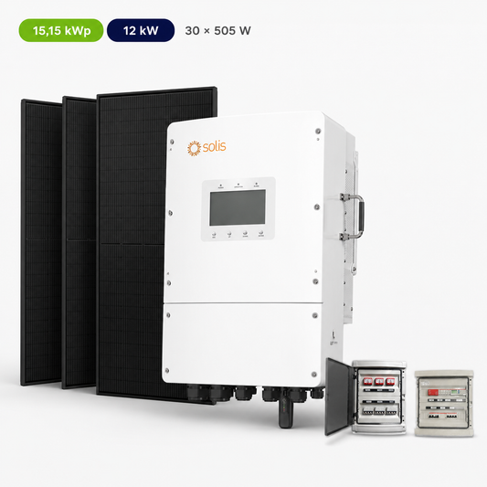 Kit Fotovoltaico Solis 15,15 kWp – Ibrido 12 kW Trifase Commerciale Industriale