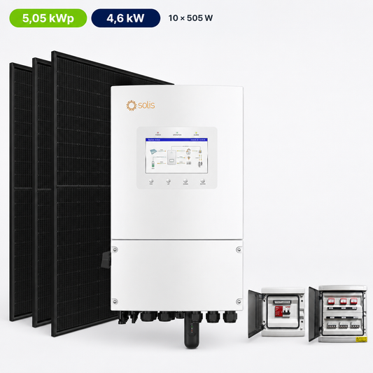 Kit Fotovoltaico Solis 5,05 kWp – Ibrido 4,6 kW Monofase Commerciale Industriale