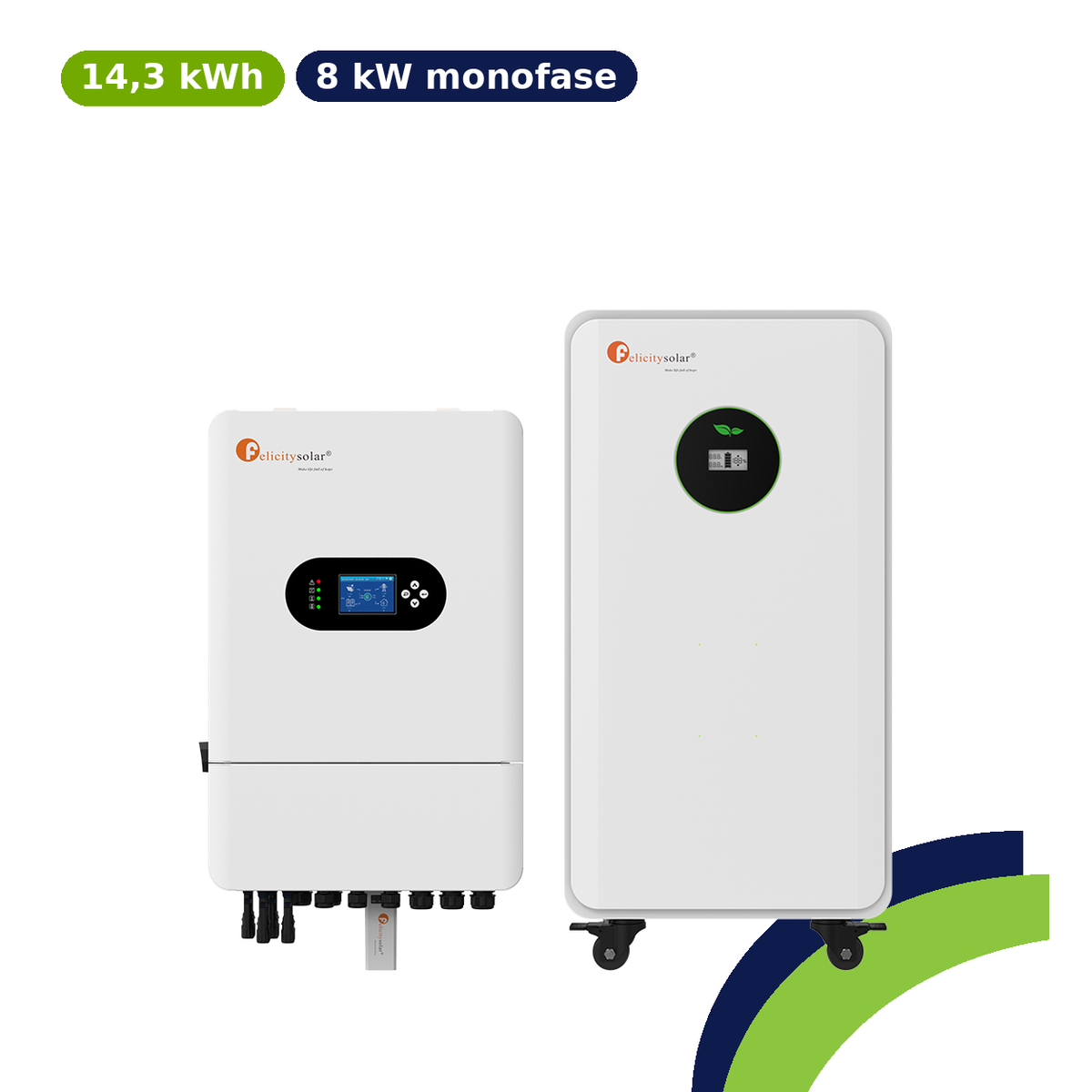 Kit accumulo Felicity 14,3kWh – inverter ibrido 8kW monofase