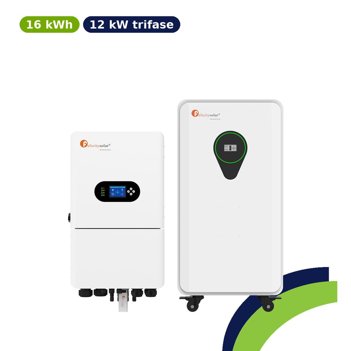 Kit accumulo Felicity 16kWh – inverter ibrido 12kW trifase