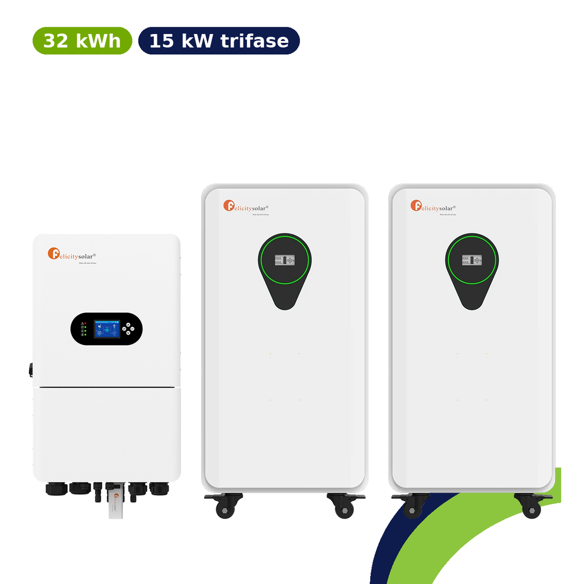 Kit accumulo Felicity 32kWh – inverter ibrido 15kW trifase