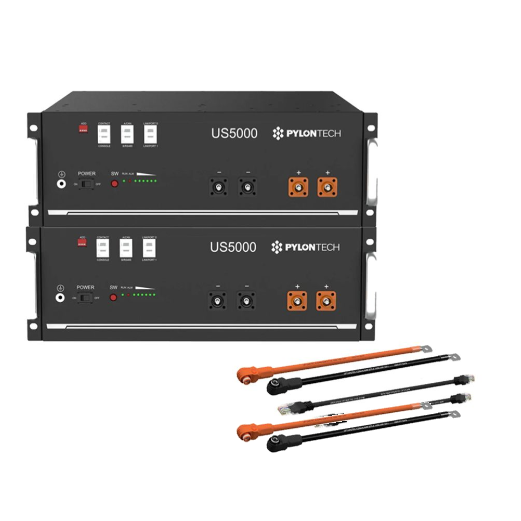 Kit Accumulo Pylontech 9,6kWh 48V LiFePO4 2x US5000 con Cavi Inverter
