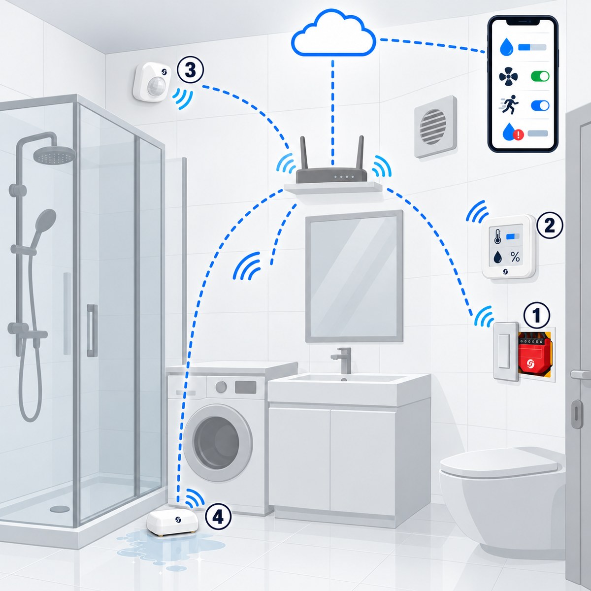 Kit bagno smart antiumidità: schema di installazione
