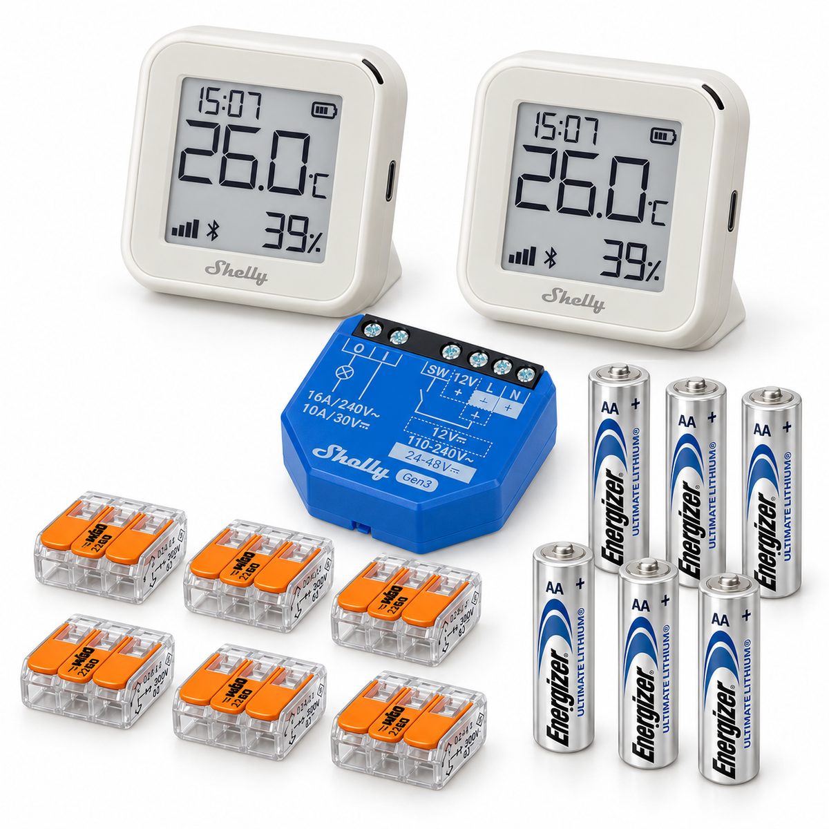 Kit caldaia smart con Shelly 1 a contatto pulito: i dispositivi inclusi
