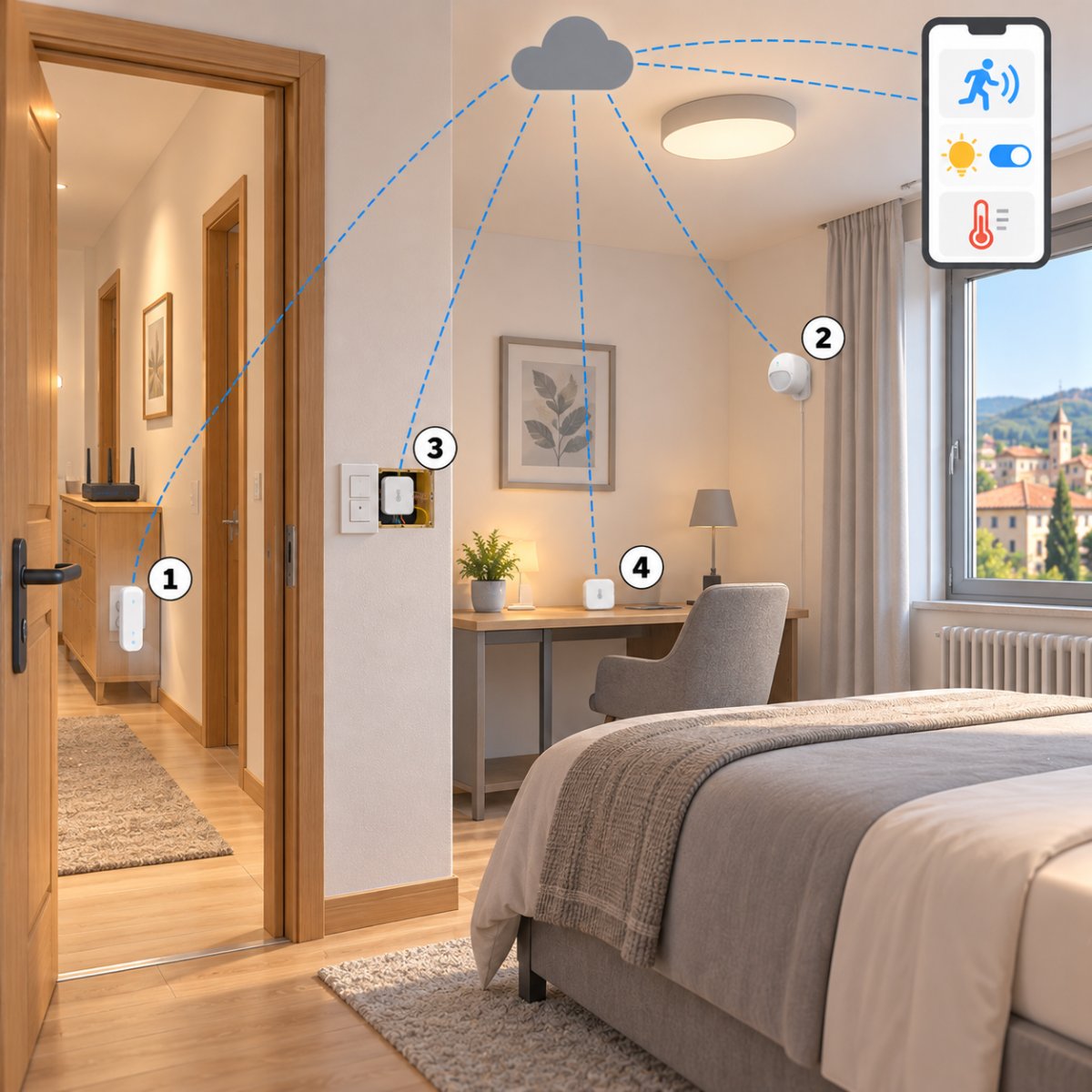 Kit camera B&B con presenza – schema