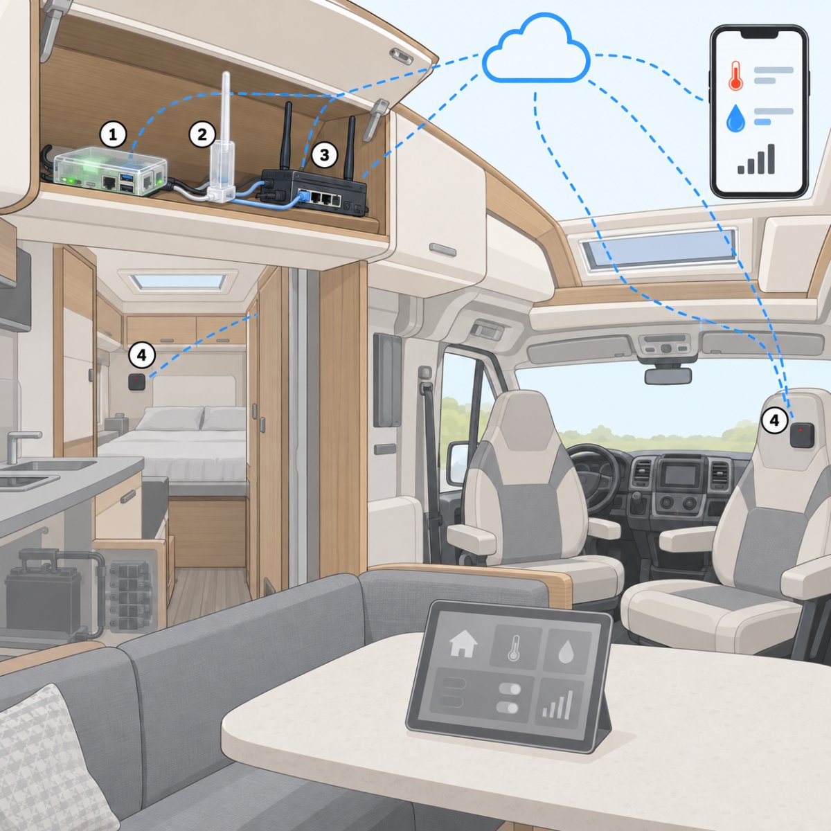 Kit camper con Home Assistant a 12V – schema