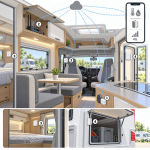 Kit camper connesso, clima e aperture: schema di installazione dei dispositivi