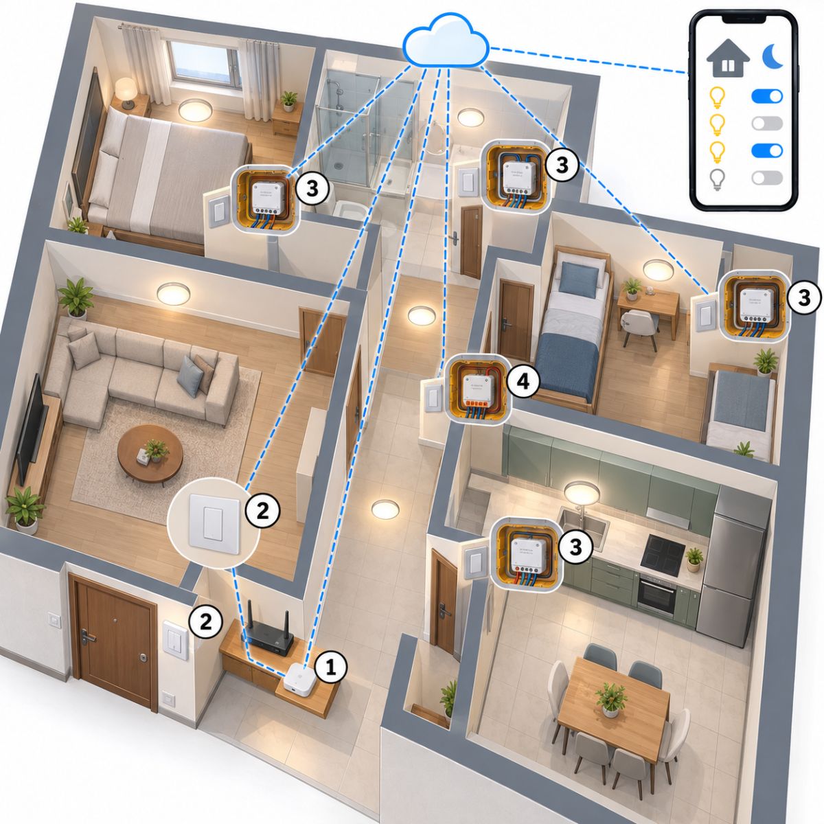 Kit casa italiana tipo - 503 + moduli dietro frutto – schema