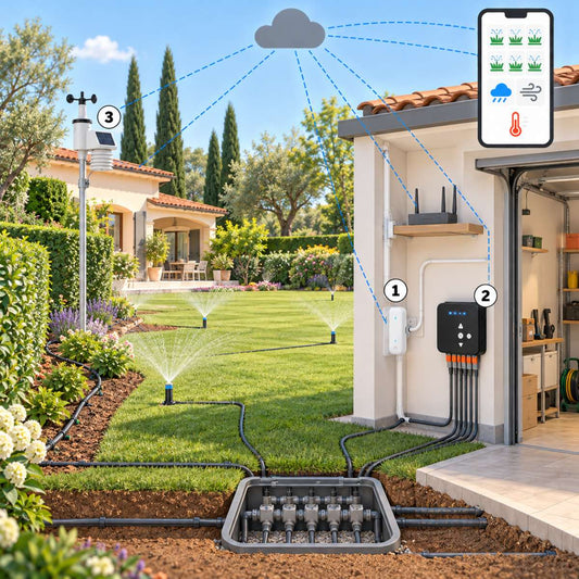 Kit centralina irrigazione 6 zone meteo – schema