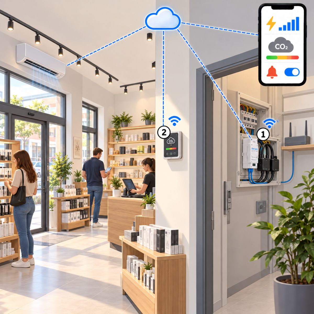 Kit clima e consumi del negozio – schema
