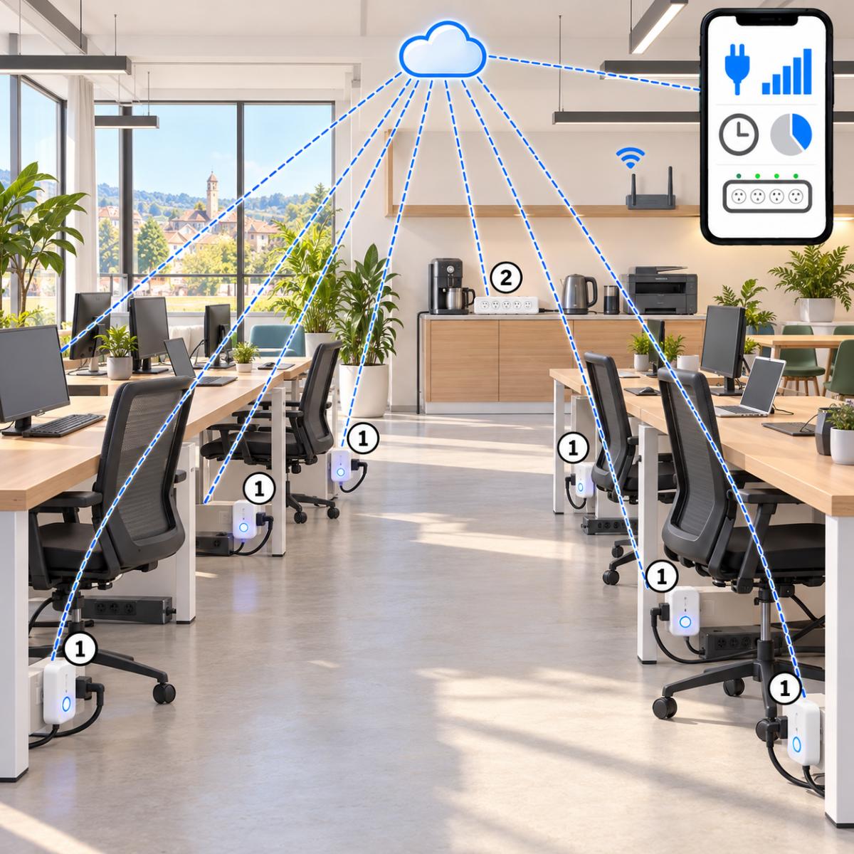 Kit coworking – consumi per postazione – schema