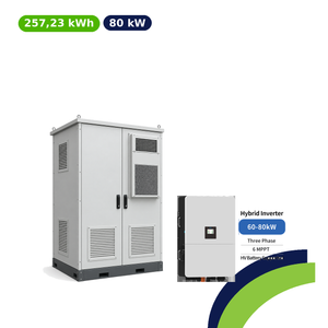 Kit di accumulo da esterno Deye 257,23kWh con inverter ibrido 80kW trifase