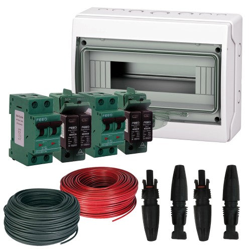 Kit di protezione CC 20A e collegamento per impianto fotovoltaico con 2 STRINGHE