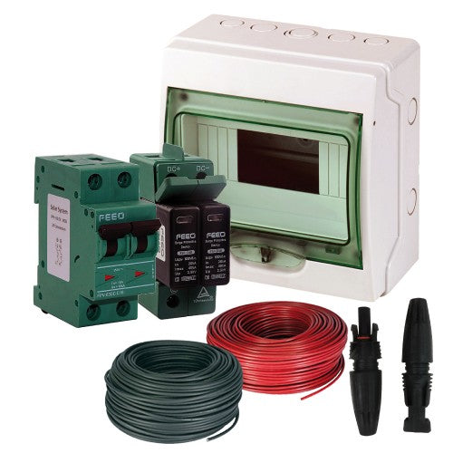 Kit di protezione CC 40A e collegamento per impianto fotovoltaico con 1 STRINGA