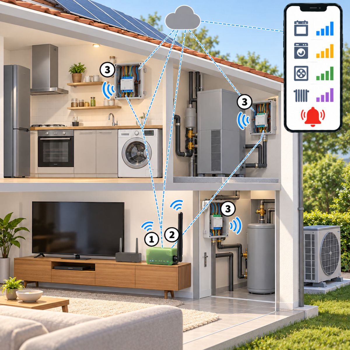 Kit energia Z-Wave per 4 circuiti – schema