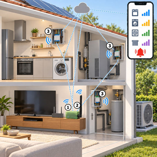 Kit energia Z-Wave per 4 circuiti – schema