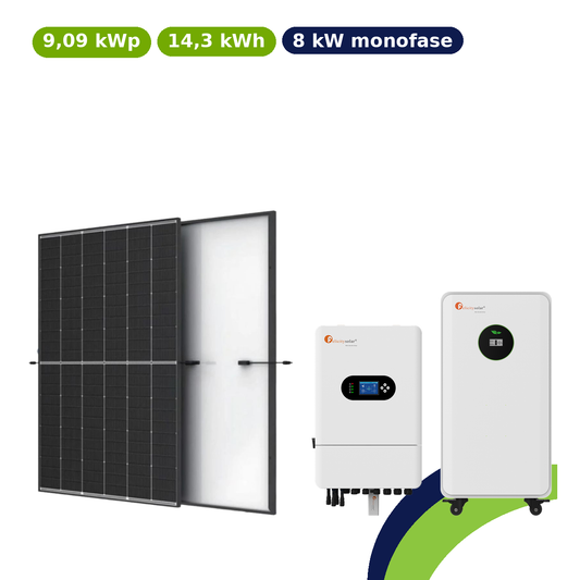 Kit fotovoltaico Felicity 9,09kWp con accumulo 14,3kWh – ibrido 8kW monofase