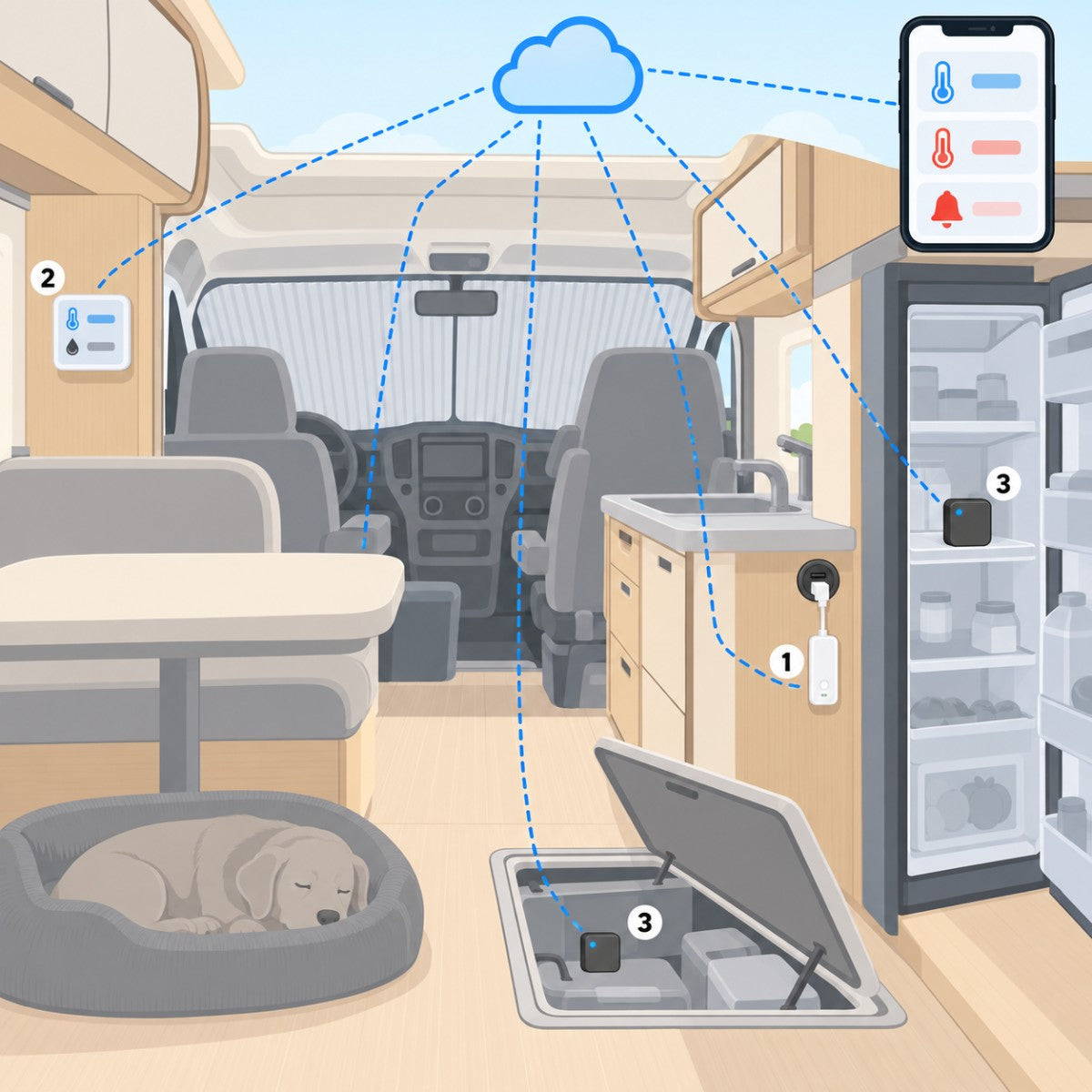 Kit frigo e cabina sotto controllo – schema