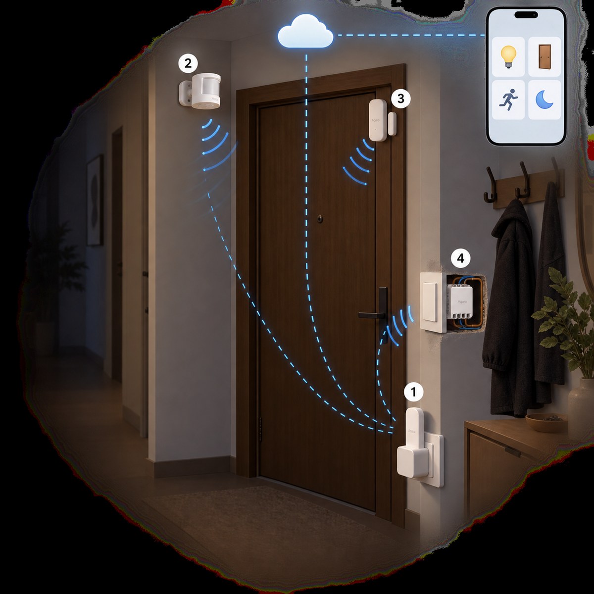 Kit ingresso intelligente Aqara: schema di installazione