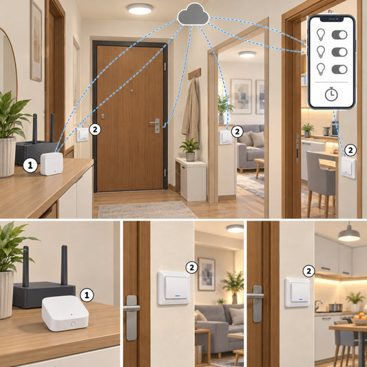 Kit interruttori meccanici 503 Sonoff Zigbee – schema