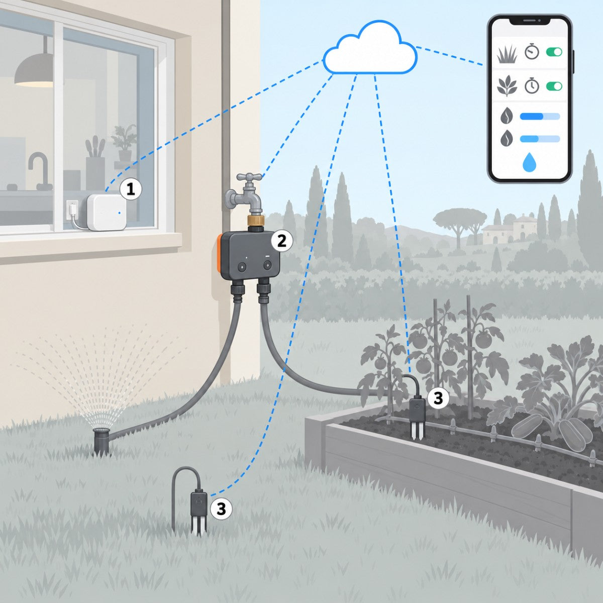 Kit irrigazione 2 zone Sonoff Hydro DUO – schema