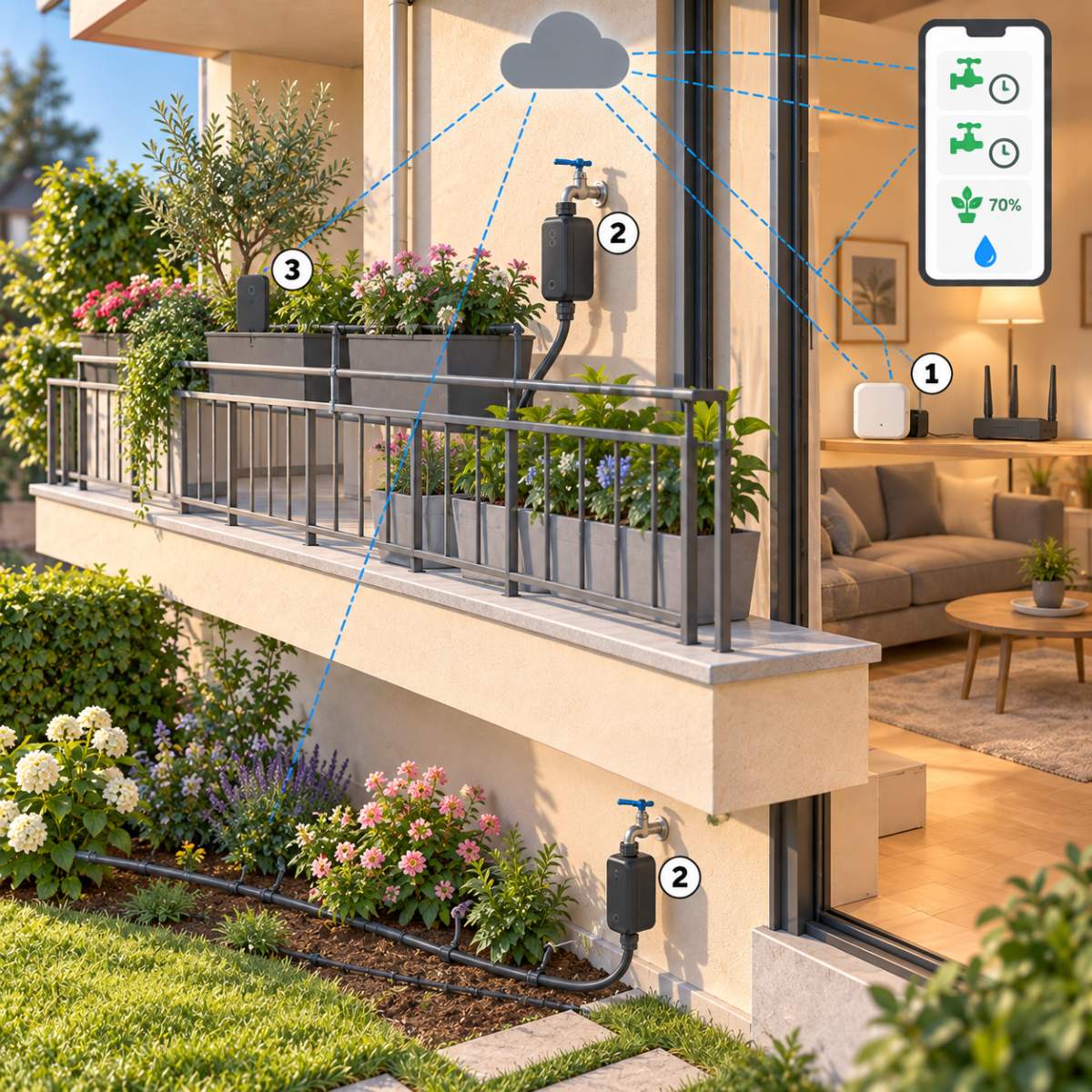 Kit irrigazione Sonoff per due rubinetti – schema