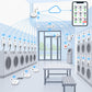 Kit lavanderia self-service 12 macchine Litio Store: schema di installazione con dispositivi Milesight LoRaWAN
