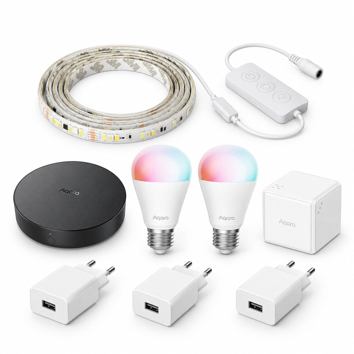 Kit luce d'atmosfera soggiorno Aqara: i dispositivi inclusi