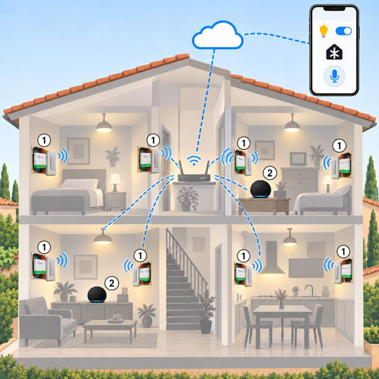 Kit luci Matter Sonoff (12 punti): schema di installazione