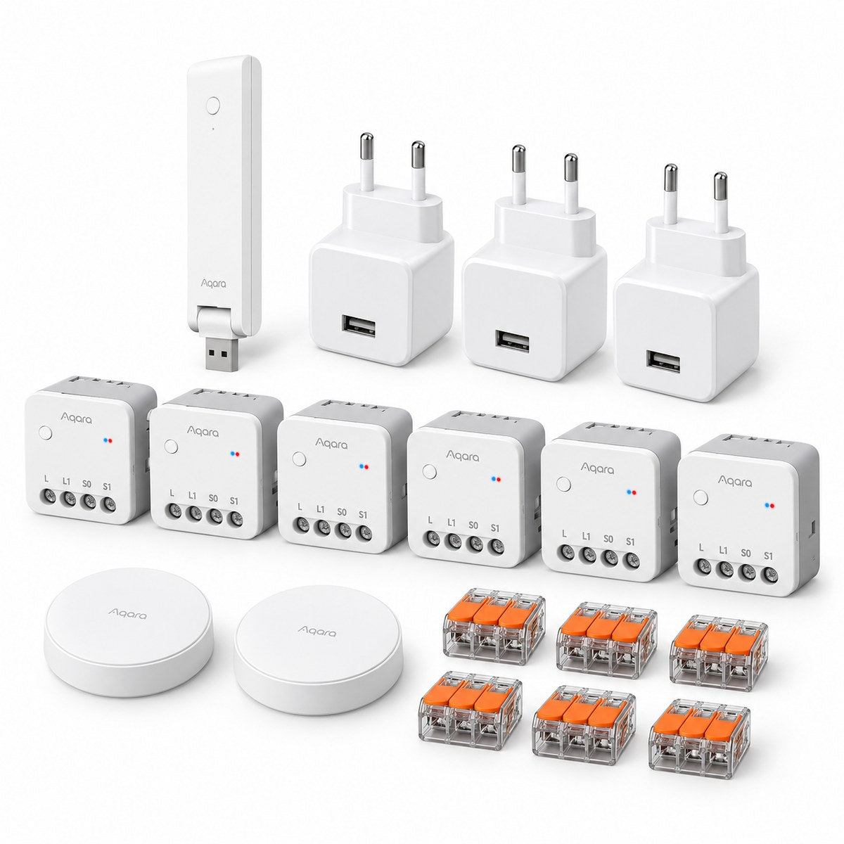 Kit luci senza neutro Aqara T1 (6 punti): i dispositivi inclusi