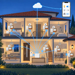 Kit luci senza neutro Sonoff Zigbee (12 punti): schema di installazione