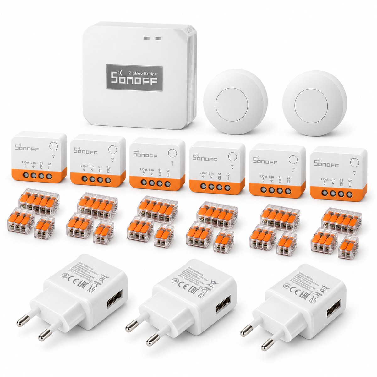 Kit luci senza neutro Sonoff Zigbee (12 punti): i dispositivi inclusi