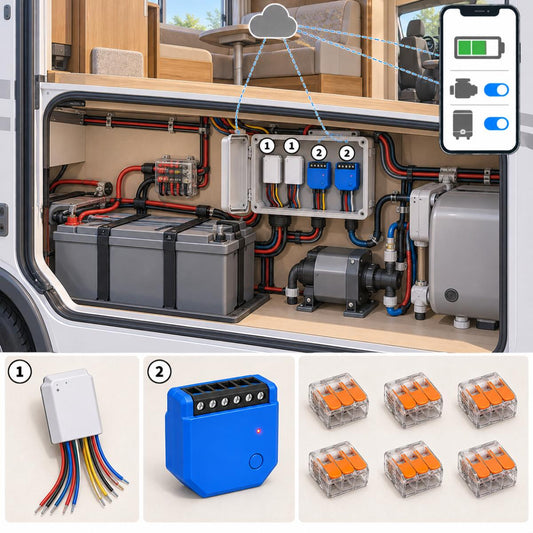 Kit monitor batteria servizi e carichi 12 V – schema