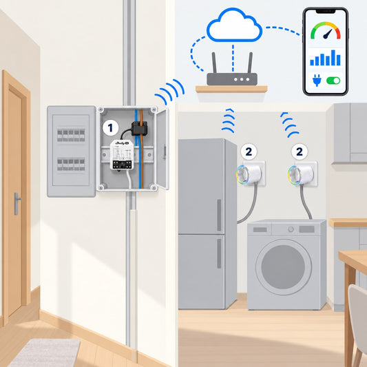 Kit monitor consumi casa Shelly EM: schema di installazione