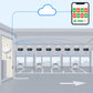 Kit parcheggio coperto 40 stalli Litio Store: schema di installazione con dispositivi Milesight LoRaWAN