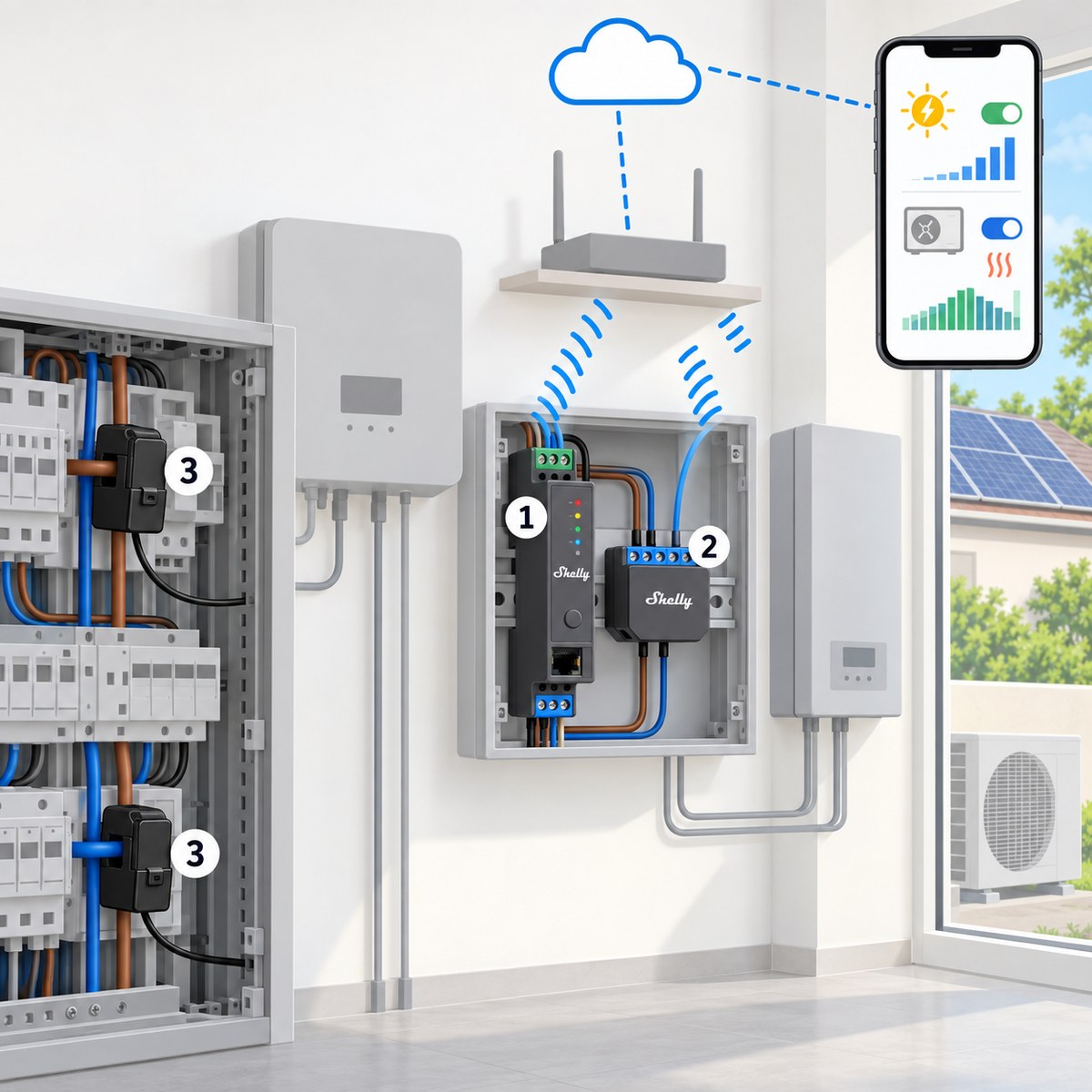 Kit pompa di calore SG-Ready con Shelly: schema di installazione