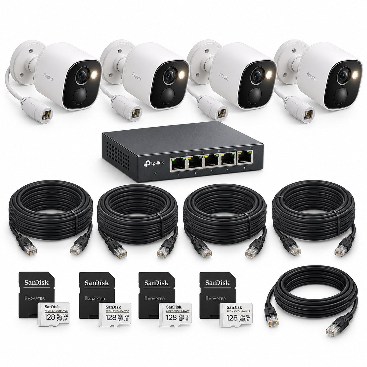Kit quattro telecamere Aqara G5 Pro PoE: i dispositivi inclusi