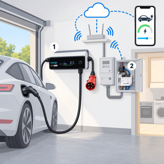 Kit ricarica auto monofase con Shelly EM: schema di installazione