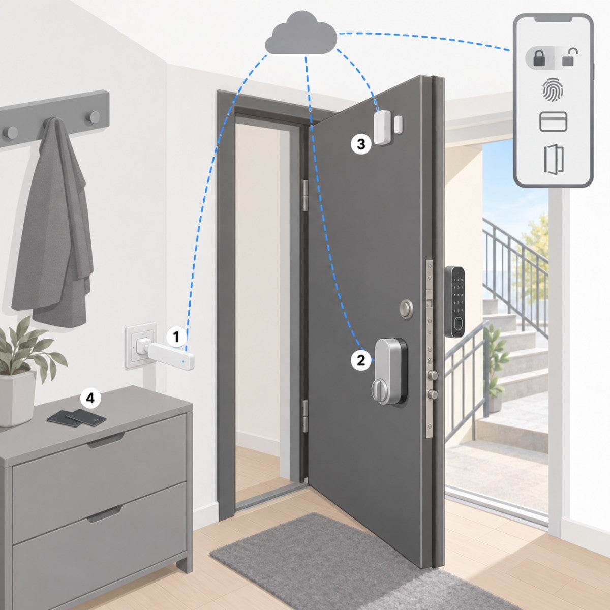 Kit serratura smart Aqara U200 con hub – schema