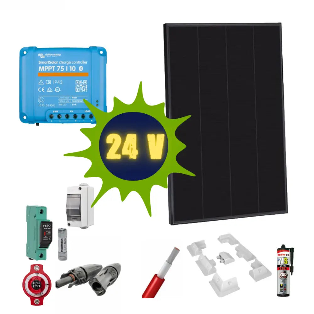 Kit solare completo 100W per batteria 24V