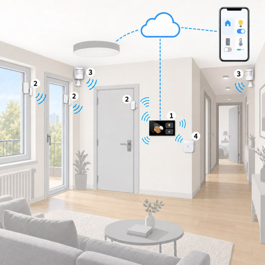 Kit starter Aqara pannello S1 Plus: schema di installazione