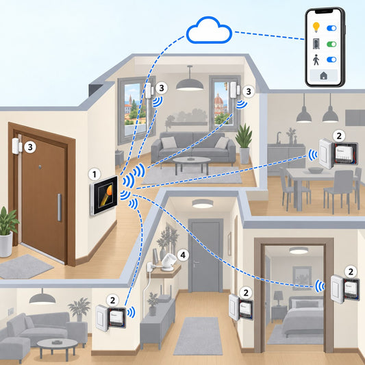 Kit starter con pannello Sonoff NSPanel Pro: schema di installazione