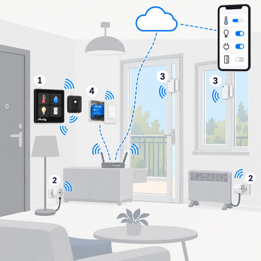 Kit starter Shelly Wall Display: schema di installazione