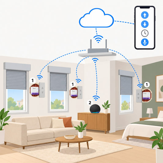 Kit tapparelle Matter Sonoff MINI-RBS: schema di installazione