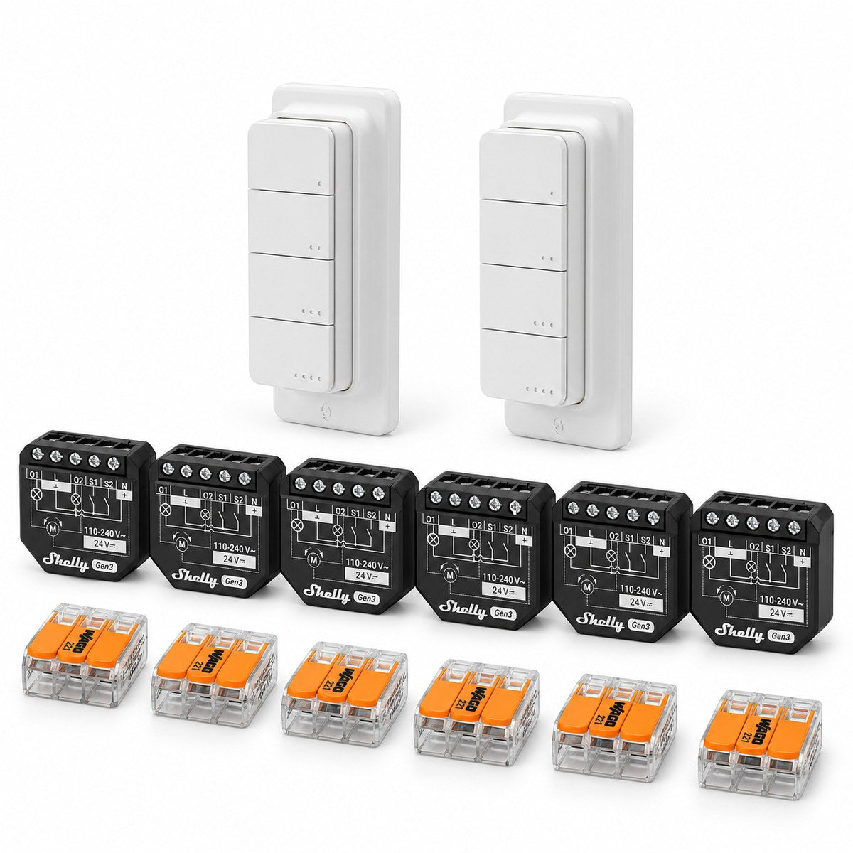 Kit tapparelle Shelly 2PM Gen3 (6 finestre): i dispositivi inclusi