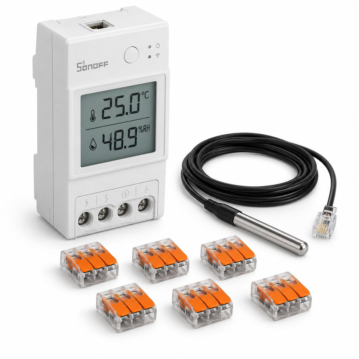 Kit termostato Sonoff TH Elite con sonda: i dispositivi inclusi