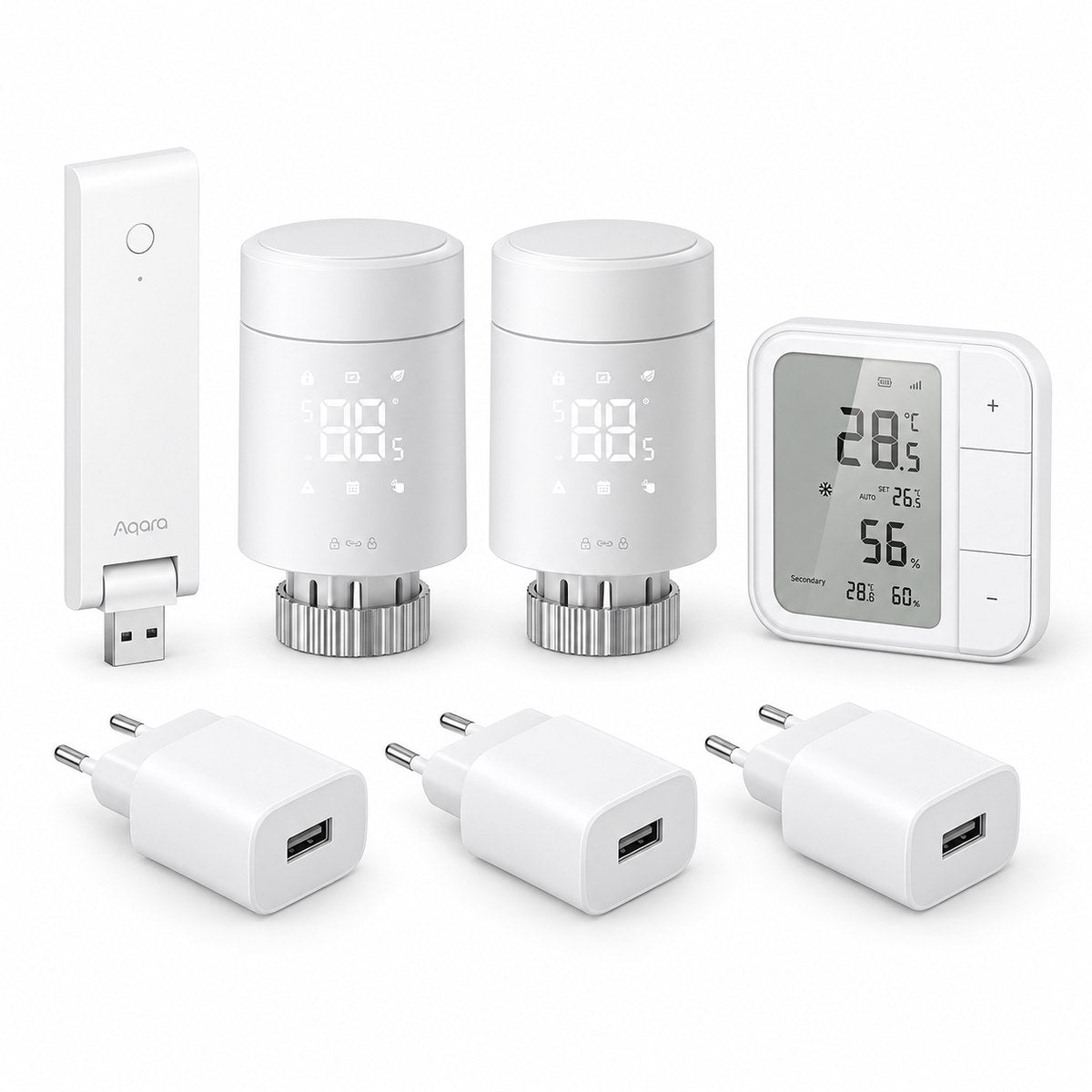Kit termovalvole Aqara W600 (2 radiatori): i dispositivi inclusi