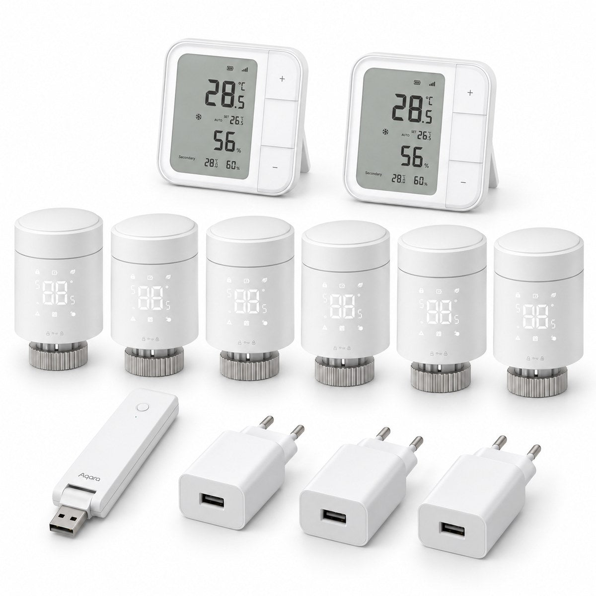 Kit termovalvole Aqara W600 (6 radiatori): i dispositivi inclusi